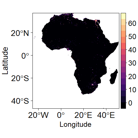 Night Light Map of Africa